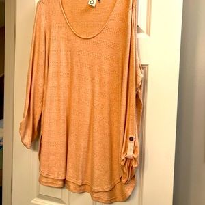Anthropology long sleeved tunic in peach